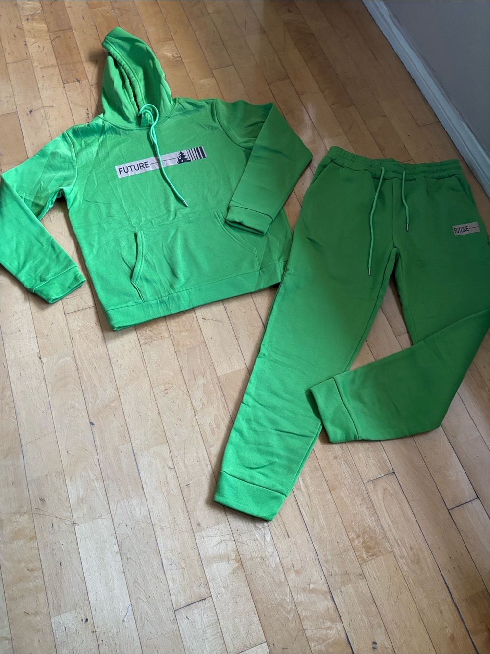 Future Green Kids Hoodie and Jogger Pajama Set